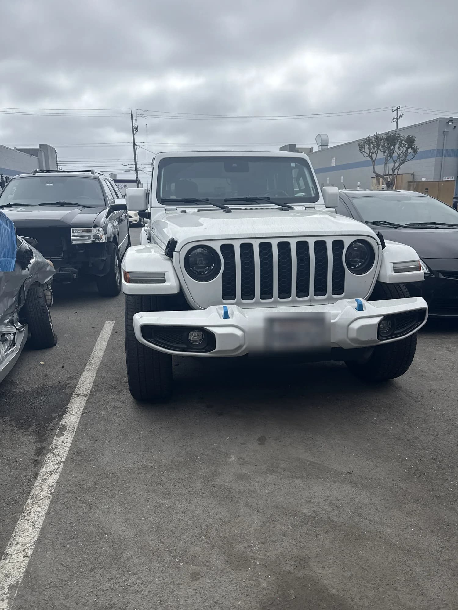 Jeep Wrangler parked at the shop