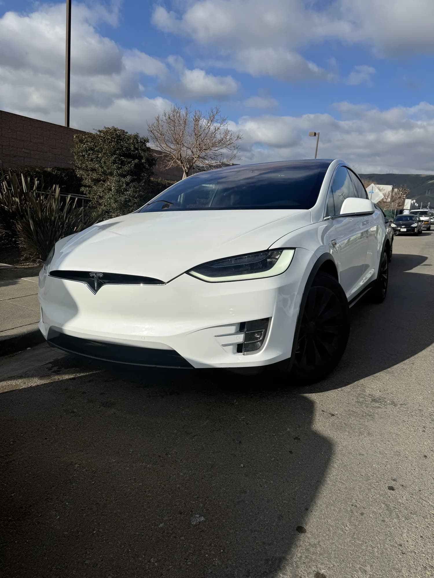 Tesla Model X on the forecourt